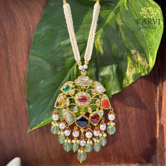 The Navratan Gold Necklace - Nature’s Elegance