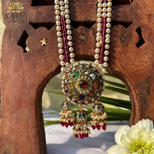 Navratan Gold Necklace – A Celestial Elegance