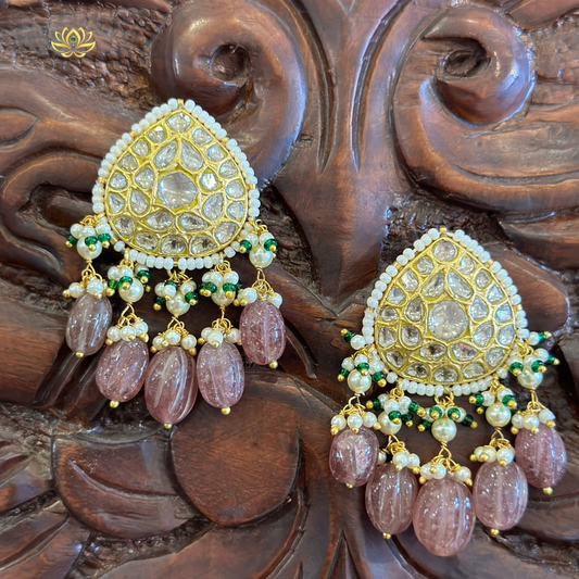 22kt Gold Polki Studs - Heritage Hues