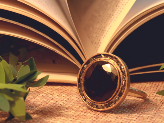 92.5 Silver Gold Plated Polki & Black Onyx Rings